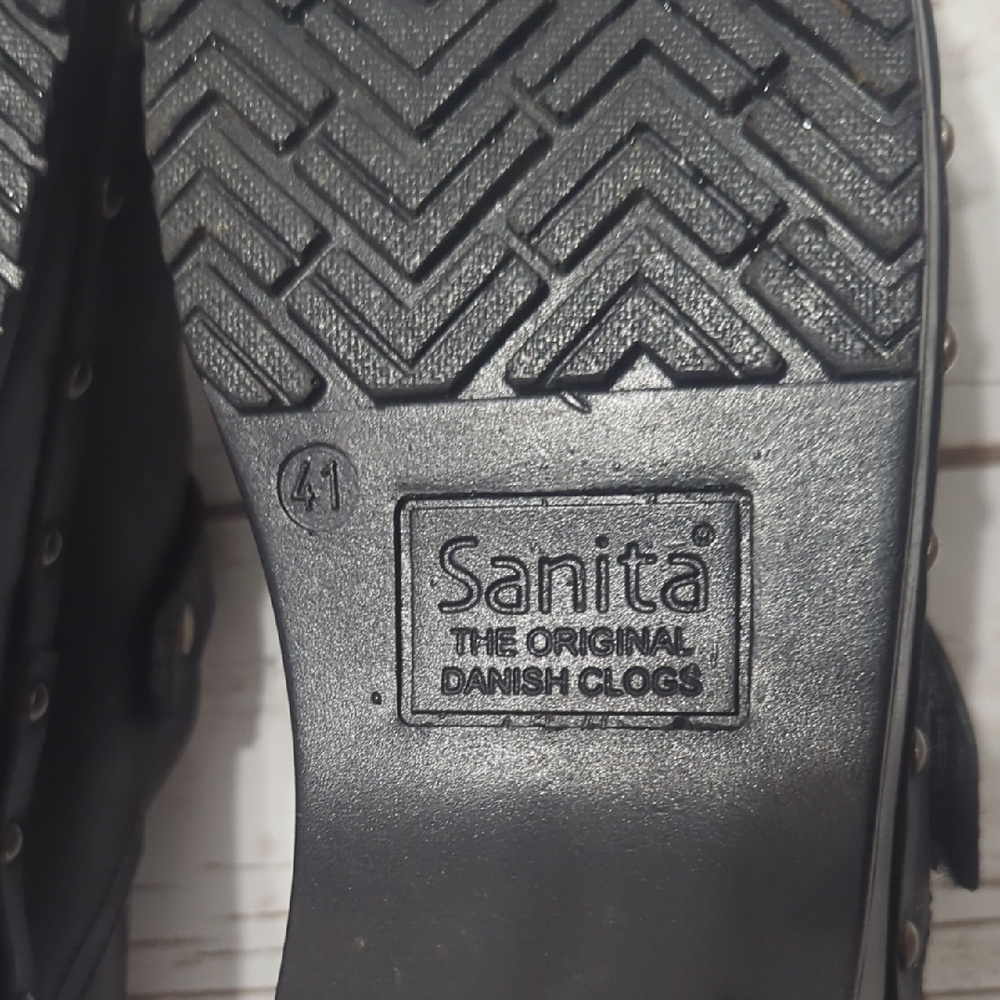Sanita Black Studded Clogs - Picture 9 of 10